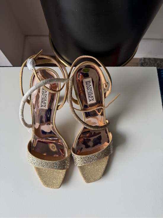 Badgley Mischka Shoes - Badgley Mischka Gold Crystal Strap Sandals